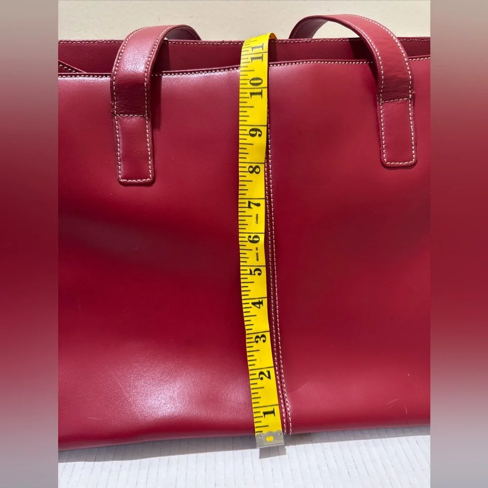 Vintage Wilson’s Leather Red Shoulder Tote Bag Women’s Laptop Bag Multi-Pockets - Picture 4 of 11